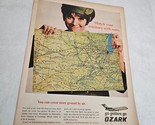 Go-Getters Go Ozark Air Lines Woman with Map Cover More Ground Vtg Print... - £5.62 GBP