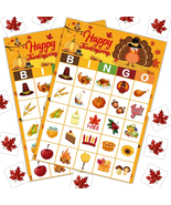 Thanksgiving Bingo Fall Bingo - 24 Players Thanksgiving Games for Family... - £11.95 GBP