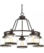 Judson Collection 26 In. 5-Light Antique Bronze Clear Glass Farmhouse Ch... - €666,08 EUR