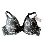 NWT Cacique Boost Plunge Bra 40C Black Floral - $30.00