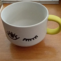 STARBUCKS Wink Eye Coffee w/ Yellow Handle Mug - £13.70 GBP