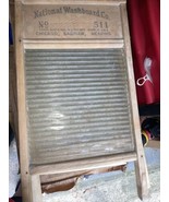1-Vintage Glass Atlantic National Washboard Co. # 511 Chicago Saginaw Me... - £18.33 GBP