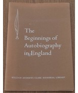 The Beginnings of Autobiography in England - 5th Clark Library Seminar B... - $9.48 CAD