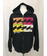 Billabong Hoodie Zipper Front Hooded Sweatshirt Black size Boys Large - $19.19 CAD
