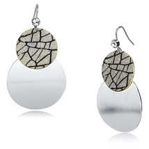 LO2723 - Gold+Rhodium Iron Earrings with Top Grade Crystal  in Clear - $384.77 MXN