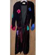 Vintage Georgette Trabolsi Wrap Bathrobe - Velvet and Satin -  Lined - M - $55.00