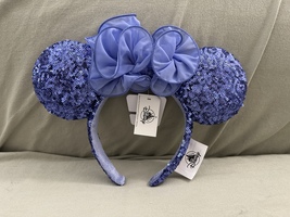 Disney Parks Purple Flower and Sequin Ears Minnie Mouse Headband NEW - £39.88 GBP