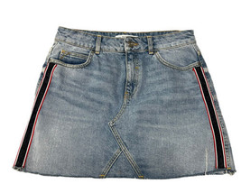 Nwt Zara Basic Z1975 Denim J EAN Skirt Stripes Down Side Medium Womens Skirt - £7.18 GBP