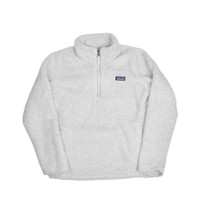 Patagonia Los Gatos Fleece Jacket Girls L 12 Grey 1/2 Zip Pullover Sweatshirt - £19.31 GBP