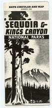 Sequoia and Kings Canyon National Parks Rate Circular &amp; Map Summer 1952  - £21.80 GBP