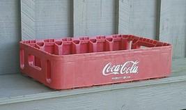 Coca Cola Coke Soda Pop Bottle Crate Carrier Tool Open Box Red Plastic Stackable - £33.94 GBP