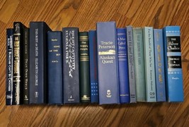 Blue Vintage Books Decor Staging Modern Display Hardcover Bundle Lot 16 Set - $58.54