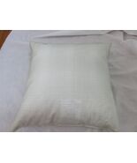 Calvin Klein TEA FLOWER Plaid Overlay Deco Throw Pillow $160 Pale Blue Grey - $103.00 CAD