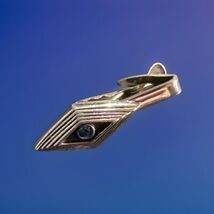 Vintage Hickok Tie Clip Clasp Diamond-shaped with Black Gem - $12.00