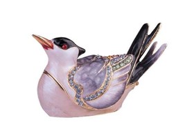 Jeweled Pewter White Bird Hinged Trinket Ring Jewelry Box +GiftBox Terra Cottage - £21.12 GBP