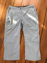 LL Bean Light Blue Nylon Quick Dry Travel Hiking Pants Capris 12 Reg 32 ... - $36.99