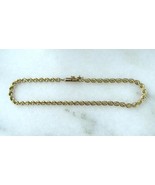 14K Yellow Gold 3mm Rope Chain Bracelet Unisex 8.25&quot; Long C3570 - £563.11 GBP
