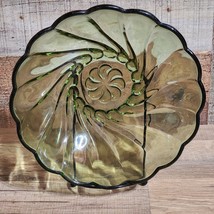 Vintage Hazel-Atlas Colonial Seashell Swirls Green Serving Fruit Vegetab... - £13.59 GBP