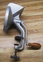 Vintage Food Grater/Shredder/Manual Crank Table Mount/Cast Metal/2 Blades - £31.38 GBP