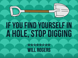 If You Find Yourself In A Hole by Floyd Snyder Will Rogers Quote Canvas 16x20 - £108.21 GBP