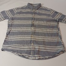 American Eagle Outfitters Classic Fit Men's White & Gray Stripes Shirt Sz Large  image 8