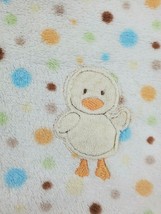Carters Baby Blanket Duck Cream w Multicolored Polka Dots Unisex Fleece B63 - £19.61 GBP