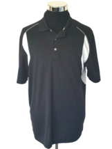 PGA Tour Air Flux Men&#39;s Large Polo Golf  Shirt Black White Casual Short Sleeves - £10.92 GBP