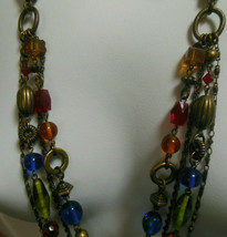 Lia Sophia 4 Strand Multi-color Bead Chain Necklace - £27.25 GBP