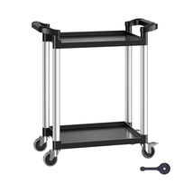 VEVOR Utility Cart, 300 lbs Load Capacity, 24.4 x 16.1 inch Two-Shelf Pl... - $57.90
