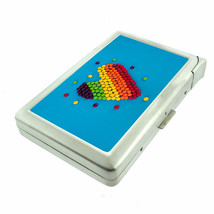 Candy Heart Em1 100&#39;s Size Cigarette Case with Built in Lighter Metal Wallet - £17.37 GBP