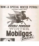 1954 Mobilgas Winter Petrol Oil Advertisement Autocar Mobil Automobilia ... - £31.63 GBP