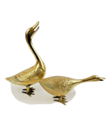 Brass Ducks Large 9&quot; x 5 1/4&quot; x 4&quot; Small 3&quot; x 8 1/4&quot; Set Of 2 - £13.40 GBP