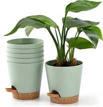 Plant Pots 6 Pcs\. 5 Inch Self Watering Planters With Reservoir Tray And - $36.98