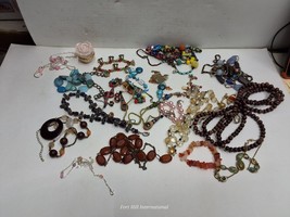 Assorted costume jewelry lot earrings necklaces bracelets and other treasures - £27.36 GBP