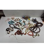 Assorted costume jewelry lot earrings necklaces bracelets and other trea... - £27.12 GBP