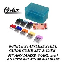 Oster 8pc Stainless Steel Guide Blade Comb Set*Fit A5,A6,Many Andis,Wahl Clipper - £56.12 GBP