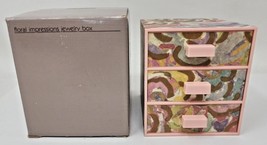 Vintage Avon1988 Floral Impressions 3-Drawer Jewelry/Trinket Box New In Box U96 - £18.37 GBP