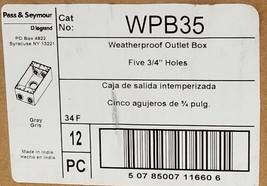 BOX OF 12 NEW PASS &amp; SEYMOUR WPB35 ALL-WEATHER OUTLET BOXES, FIVE-HOLE, ... - $115.99