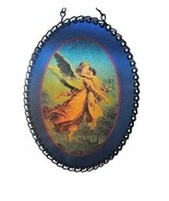Vintage Oval Stained Acrylic Suncatcher Guardian Angel Chain Hanger - €17,19 EUR