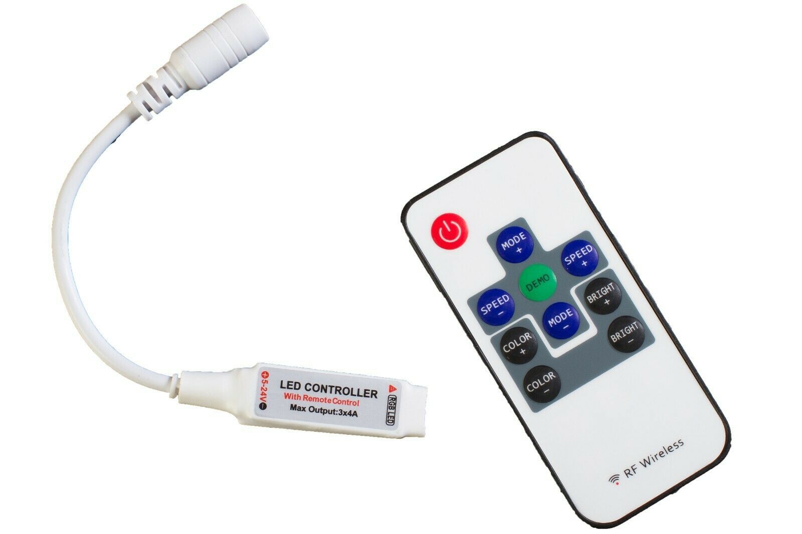 Slim Wireless RGB Controller + Remote for Strip Tape Module LED Light 12... - $10.88