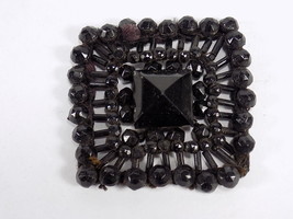 BEAUTIFUL BLACK BEADED SQUARE Decorative Beadwork 2&quot; x 2&quot; Sewing Bead De... - £2.18 GBP