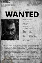 2008 Batman The Dark Knight Joker Gotham Police Wanted Poster Heath Ledger  - £2.58 GBP