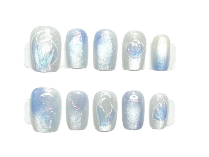 Mystic Tides – Enchanting Mermaid-Inspired Pressed-On Nails - $10.99