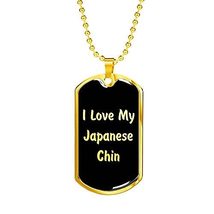 Unique Gifts Store Love My Japanese Chin v5-18k Gold Finished Luxury Dog Tag Nec - £40.05 GBP