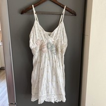 Antica Sartoria by Giacomo Cinque White Lace Tunic Dress Beaded Large - £39.41 GBP