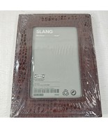 New Ikea Slang photo frame 4x6 alligator crocodile faux leather burgundy... - $15.03 CAD