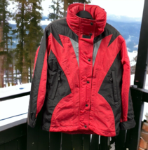 VTG 90’s North Face Ski Jacket Womens 8 Extreme Light Red Black Hooded Coat Zips - £51.43 GBP