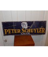 Vintage Peter Schuyler Cigar Porcelain Metal Sign - $1,218.03 CAD