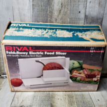 RIVAL Meat &amp; Food Slicer Fold Away Electric Food  Model 1044 White VTG Works - £39.52 GBP