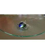Prima Donna Large OVAL Pedestal Art Glass Dish - $120.00